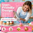 thumbnail image 6 of Uarter 164PCS Dessert Decorating Syringe Set, Stainless Steel Frosting & Icing Piping Kit with 6 Tips and 9 Silicone Cupcakes,3 Cream Scraper for Cake Decorating Tools Cupcake Decorating Kit,Pink, 6 of 6