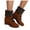 Brown, variant on Womens Suede Plush Mid Calf Black Boots Comfortable Wedge Orthopedic Booties Winter Warm Slip On Dress Shoes