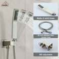 thumbnail image 2 of CASAINC 12 in.Wall-Mounted Square Shower System with Bathtub Faucet and Handheld Sprayer, Brushed Nickel, 2 of 11