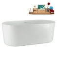 thumbnail image 3 of 67" Streamline N4740WH Soaking Freestanding Tub and Tray With Internal Drain in Glossy White, 3 of 10
