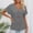 Grey, variant on Shirts for Women Summer 2026 Casual Basic Tees Loose Solid Color V-Neck Short Sleeve Y2K Spring Button Up Tops