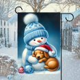 thumbnail image 4 of Hello Winter Garden Flag Double Sided 12.5x18 Flag Winter Garden Flag Christmas Snowman Garden Flag Cozy Snowman In Hot Cocoa Design With "Hello Winter" Message Seasonal Yard Decor Lawn Banner, 4 of 6