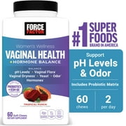 Women’s Wellness Vaginal Health + Hormone Balance, Probiotics Supplement for Women with KSM-66 Ashwagandha & 5B CFUs for pH Balance, Vaginal Flora Support, Tropical Punch, 60 Soft Chews, Force Factor