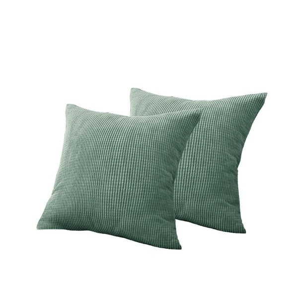 Toystoory 2 piezas de fundas de almohada para sala de estar, cama, funda de almohada cuadrada decorativa, funda de cojín para coche, suministros Decoración del hogar Verde