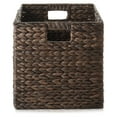 thumbnail image 4 of Set of 2 Hyacinth Storage Cubes, 12x12 Wicker Basket Bins for Shelves, Espresso, 4 of 7