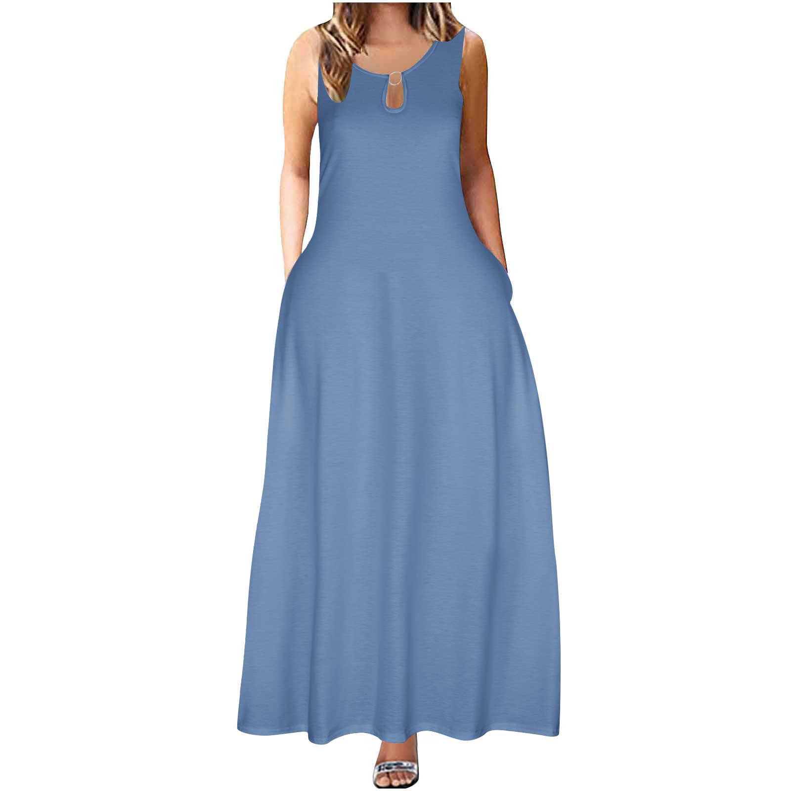 Pejock Women's Summer Maxi Hawaiian Beach Dress Formal Long Wedding