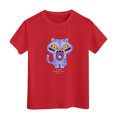 thumbnail image 1 of Pop cazadora para niña Demon Hunters Round-Neck Printed Anime Trio Poster T Shirt （Red）, 1 of 3