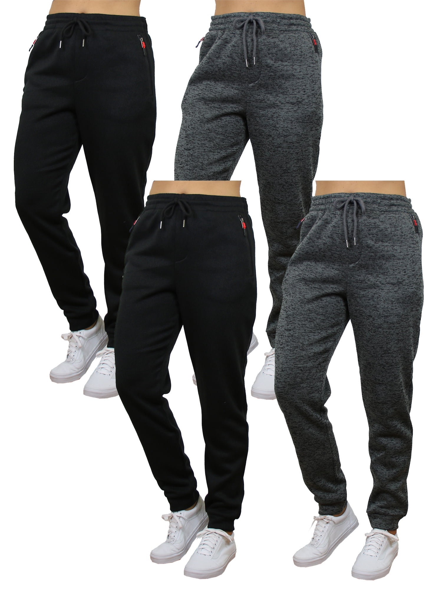 4Pack Womens Loose Fit Fleece Jogger Sweatpants (S2XL)