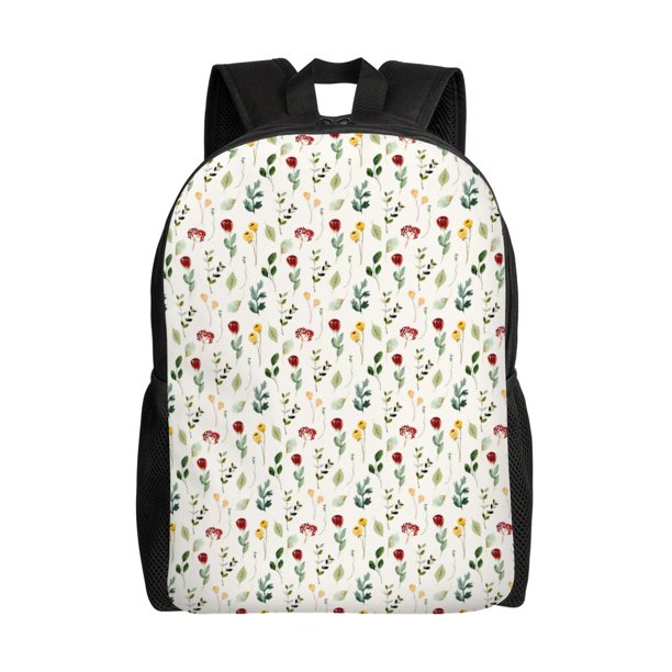 Fotbe Mini Wildflower Watercolor Mochila de Viaje para Laptop, Mochila Ejecutiva Delgada y Resistente 15.6"