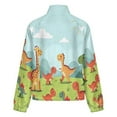 thumbnail image 6 of Jackets for Women Winter Coat Jackets Flannel Stand Collar Jacket(Cute Dinos in Sunny Field,Size:S-4XL), 6 of 7