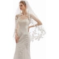 thumbnail image 3 of YooGuoGuo House 2 Tier Fingertip Length Wedding Bridal Veil With Comb X07, 3 of 6