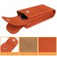 thumbnail image 3 of Funda doble para gafas FINTIE de piel vegana naranja con gancho, 3 of 7