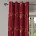 thumbnail image 2 of Ambesonne Art Deco Grommet Curtain, Burgundy Vintage Motif, 50"x96", Burgundy and Sand Brown, 2 of 5