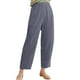 thumbnail image 3 of Gibobby pantalones para mujer Pantalones de lino Pantalones simples Pantalones sueltos de algodón Algodón Casual y Pantalones sólidos casuales de mujer Pantalones de lino (Gris, M), 3 of 5