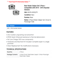 thumbnail image 2 of Rear Brake Caliper Set 2 Piece - Compatible with 2010 - 2016 Hyundai Genesis 2011 2012 2013 2014 2015, 2 of 2