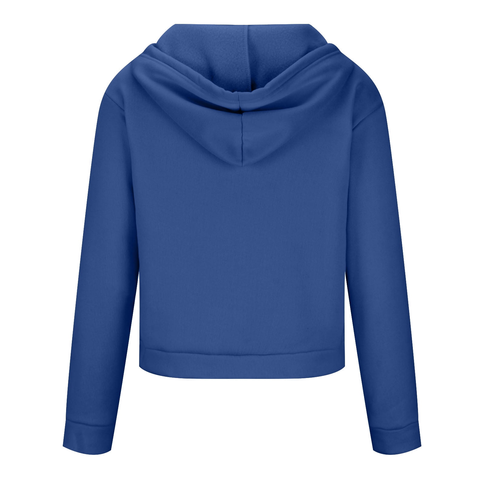 fartey Women Fleece Lined Crop Hoodies Warm Zip Up Long Sleeve Cozy Jacket Top Casual Solid Color Trendy Hooded Sweatshirt Outwear