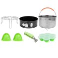 thumbnail image 2 of Juego de cesta de vapor, rejilla para huevos, molde para pasteles y guantes para cocinar en olla a presión, elementos esenciales de cocina, 2 of 8