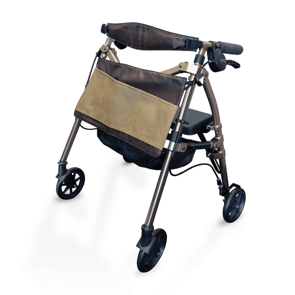 Signature Life Micro Elite Travel Rollator Short with Seat,  Junior Folding Four Wheel Rolling Walker for Seniors and Children