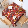 thumbnail image 2 of Red Orange Mushroom Pattern Square Tablecloth,Waterproof Square Table Cover,Wipeable Spillproof Washable Table Cover for Home Kitchen Party Decor 42"X42"(107x107cm), 2 of 6
