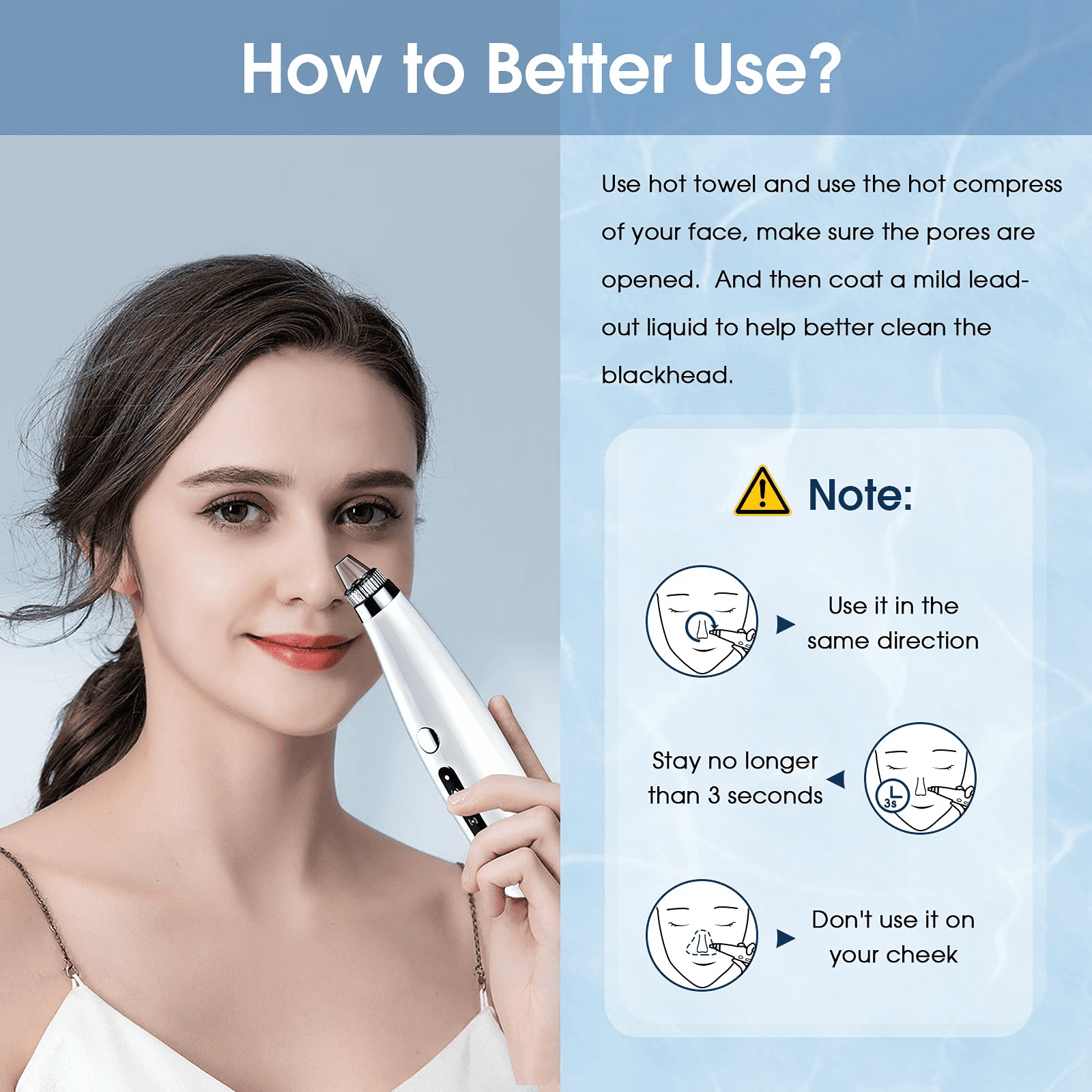 TAOMEE Blackhead Remover Pore Vacuum Electric Rechargeable Comedone Extractor,5 Levels of Suction Modes,6 Heads Pimple Extractor,Acne Whitehead Blackhead Removal,4 Face Cleaning Tools,White