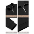 thumbnail image 5 of JULMCOMO Quarter Zip Pullover Sweatshirt for Men Solid Color Stand Collar Long Sleeve Casual Athletic Tops for Fall Winter Black 3XL, 5 of 8