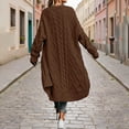 thumbnail image 6 of Oksale Long Cable Knit Cardigan for Women Plus Size Slouchy Long Sleeve Oversized Sweater Cardigans Duster Fall Open Front Winter Coats 2026 Brown 2XL, 6 of 9