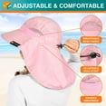 thumbnail image 4 of SUN CUBE Wide Brim Sun Hat with Neck Flap for Women UPF50+ Fishing, Pink, 4 of 9