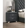 thumbnail image 2 of Melody Upholstered 2-drawer Nightstand Grey, 2 of 4