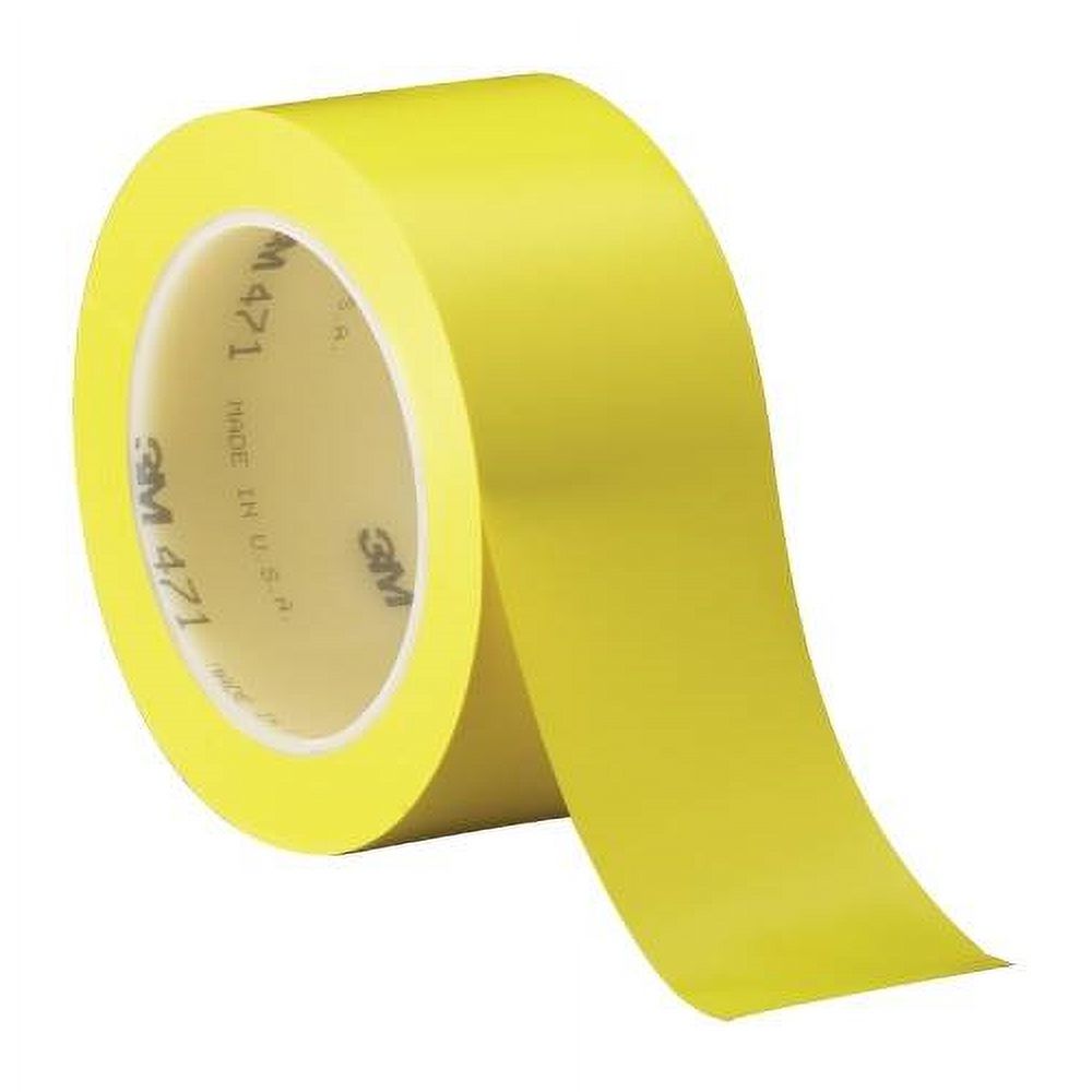 3M Vinyl Tape 471 Yellow 2" X 36 Yard Roll (3 Pack)