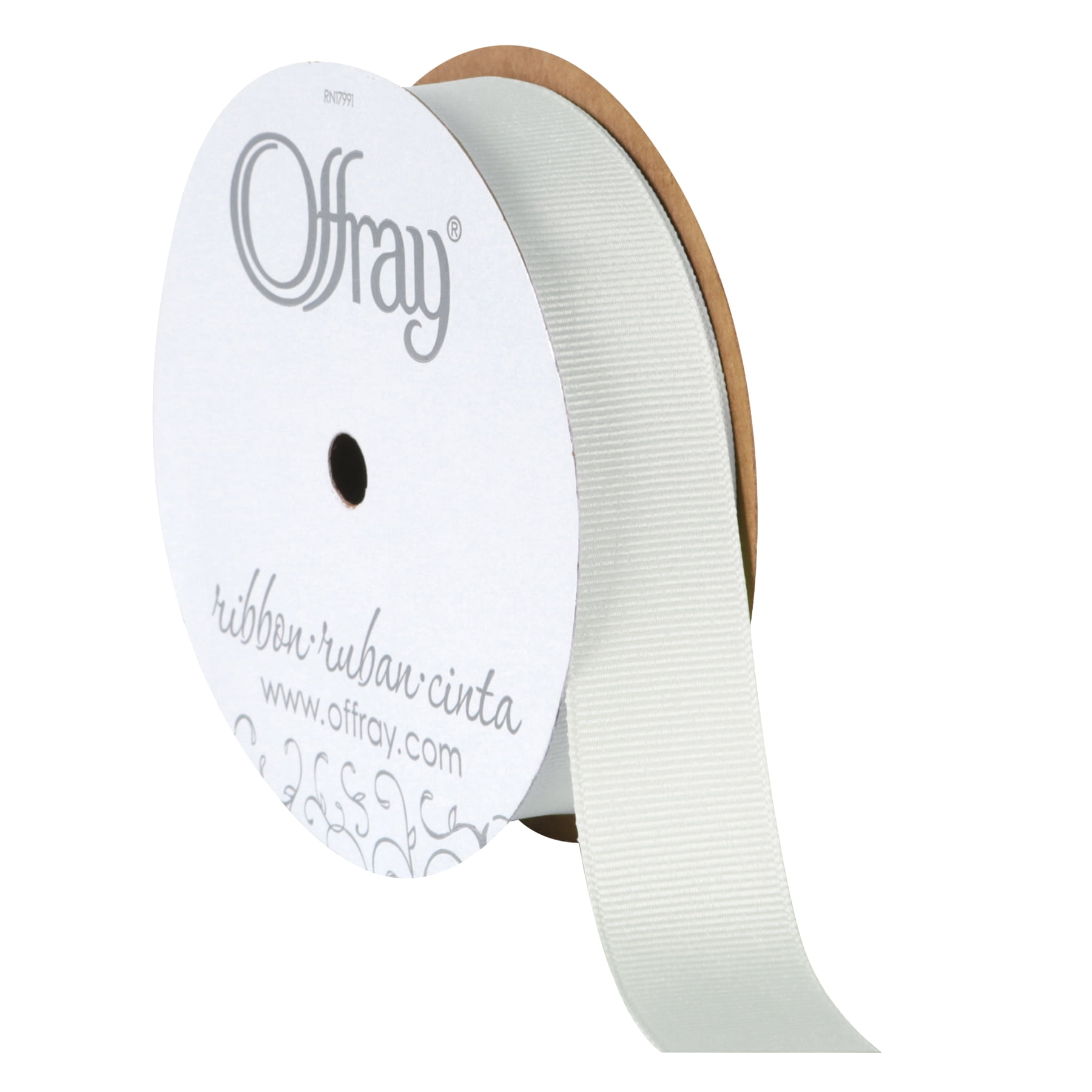 (3 pack) Offray Ribbon, White 7/8 inch Grosgrain Polyester Ribbon for Sewing, Crafts, and Gifting, 18 feet, 1 Each