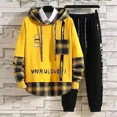 thumbnail image 2 of Conjuntos de chándal blancos con letras del alfabeto, sudadera, ropa para hombre, camiseta a cuadros, pantalones de chándal originales, marcas Xl, 2 of 5