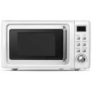 Retro Countertop Microwave Oven, 0.7 Cu.ft, 700W, Compact Microwave oven w/5 Micro Power, Auto Cooking & Delayed Start Function, Child Safety Lock, LED Display, Viewing Window & Glass Turntable