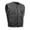 Black, variant on Men's Leather Motorcycle Vest – Club Style Biker Vest with Breathable Panels and Multiple Pockets
