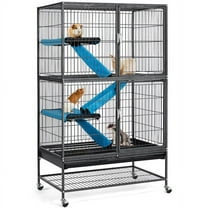 Alden Design 2-Story Rolling Metal Small Animal Cage with Removable Ramps & Platforms for Adult Rats, Ferrets, Chinchillas, Guinea Pigs
