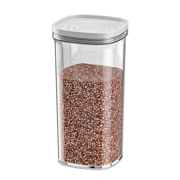 Contenedores de especias de cocina en frascos sellados con compartimentos divididos, diseño apilable, tapa deslizante de fácil acceso, caja de almacenamiento para especias y refrigerios.