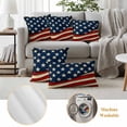 thumbnail image 6 of Vintage American Flag Outdoor Waterproof Pillow Covers, Red Beige Waves Decorative Square Throw Pillowcase Sofa Cushion Sham for Patio/Couch/Chair, 16"x16" 2 Pack, 6 of 8