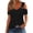Black, variant on WIZUTIZ Plus Size Tops for Women up to 65% Off Breathable Fluffy Athletic Tee V-Neck Cozy Style Short Sleeve Tshirt Elegant Solid Linen Tshirts Comfy Holiday Beach T-shirt Casual Ladies Tops Navy