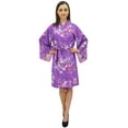 thumbnail image 3 of Bimba Women Bridesmaid Floral Printed Kimono Robe With Belt Cover Up Wrap-18, 3 of 3
