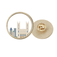 thumbnail image 1 of Canadá Landmark y City Church Broche de oro metálico circular, 1 of 3