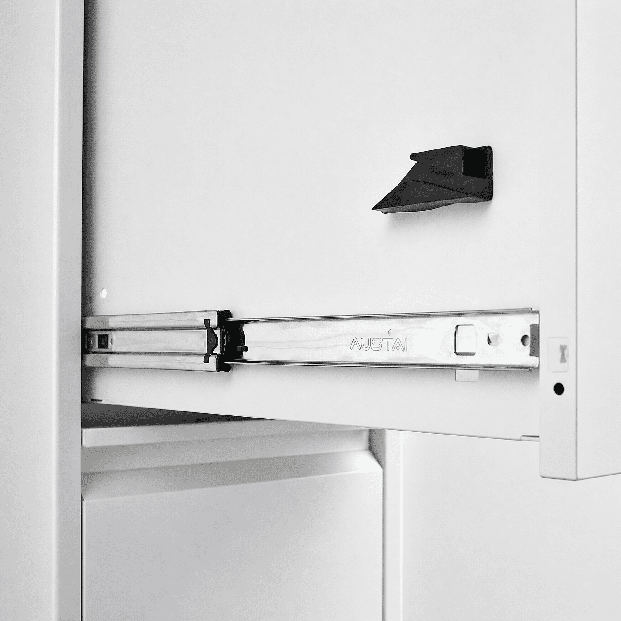 Lockable 3-Drawer Vertical Metal File Cabinet, Narrow Office Storage Cabinet with Anti-Tilt Interlocking Slide Rails, Fits A4/Letter/Legal Size Hanging Files, Assembly Required