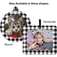 thumbnail image 7 of 2023 Buffalo Plaid Christmas Photo Ornament, Magnetic Easy-Load with Photo Protector, Vertical -Black and White Plaid, 3-Pack, 7 of 7