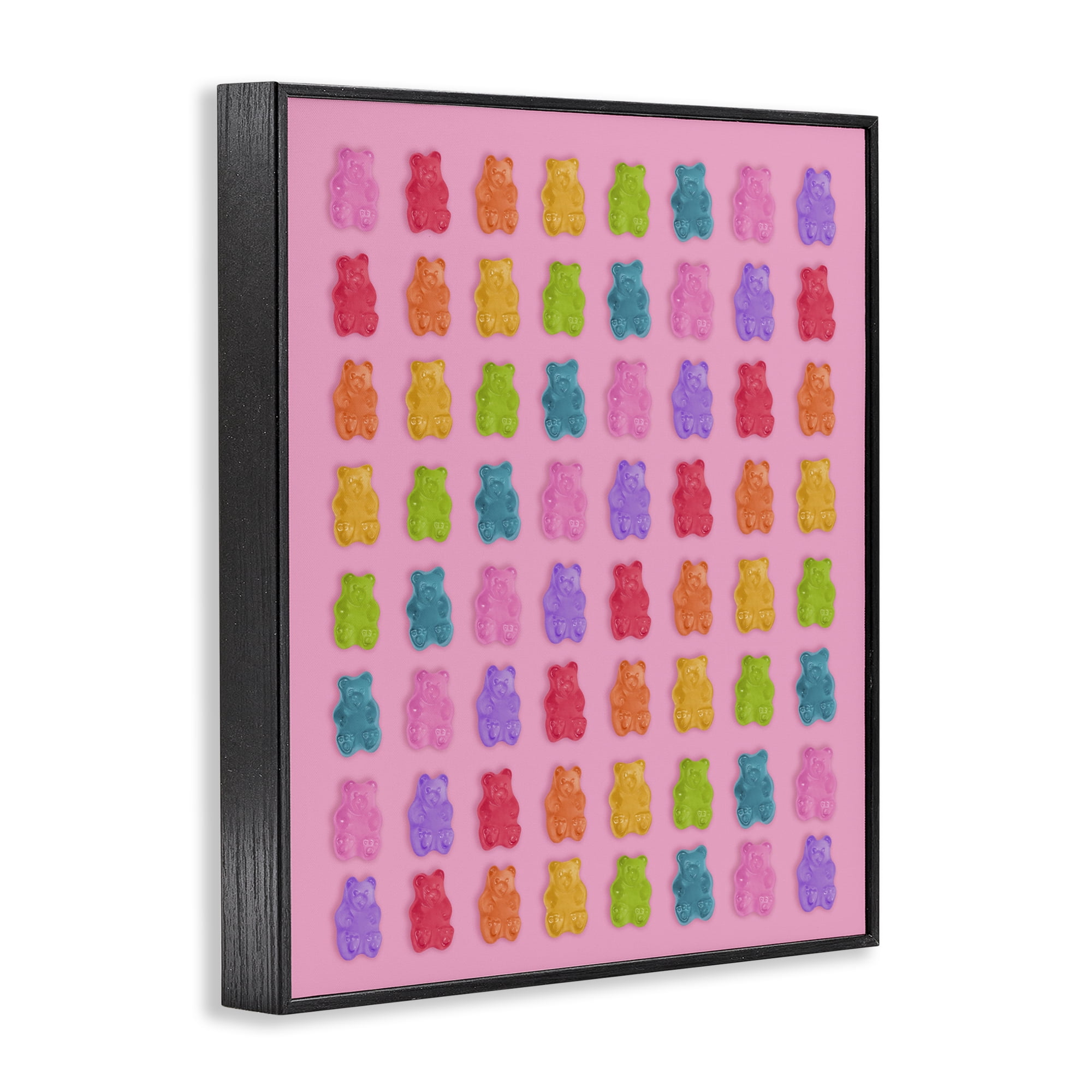 Stupell Industries Rainbow Gummy Bear Candies Black Framed Giclee Art, design by LISH Creative