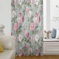 thumbnail image 6 of Vintage Spring Floral Sheer Curtains 108 Inches Extra Long, Botanical Summer Pink Green Light Filering Curtains, Privacy Drapes Simi Floor to Veiling Curtain for Living Room Bedroom Window Treatment, 6 of 9