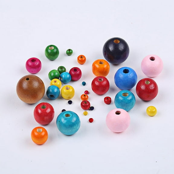 Raindrops Colored Wooden Beads for DIY Craft Jewelry Making Assorted Color Synthetic Material 6mm Diameter