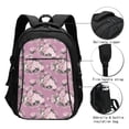thumbnail image 3 of Pofeuu Rose Flowers Print Storage Laptop Backpack with USB Charging Port[Water Resistant] College Computer Bookbag Fits, 3 of 7