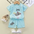 thumbnail image 3 of KDFJPTH Toddler Boys Shorts Set Girls Summer Cartoon Printed Short Sleeved Tops and Shorts 2PC Children's Suit 6-12 Months, 3 of 3