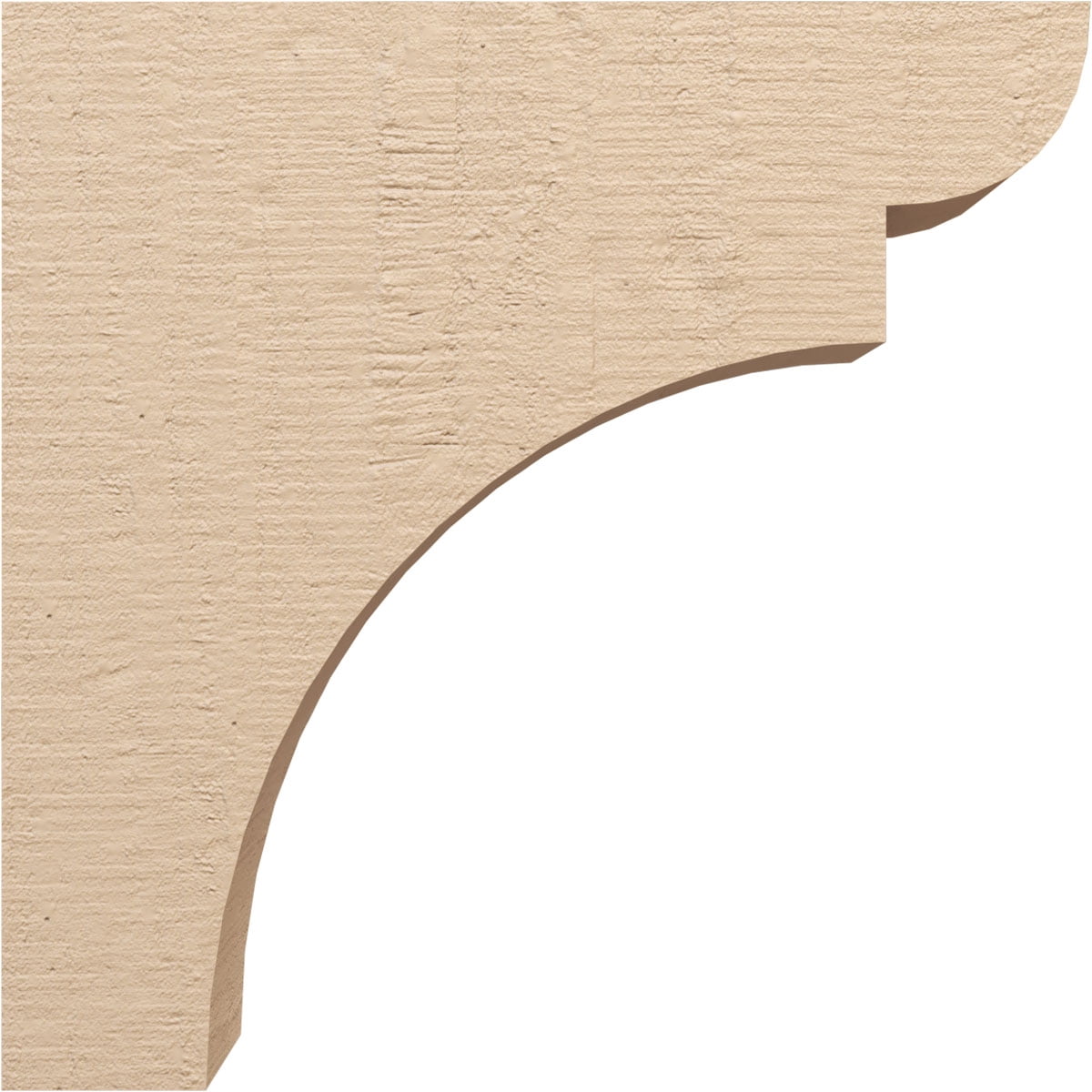 7"W x 28"D x 28"H Thin Yorktown Rough Cedar Woodgrain TimberThane Corbel, Primed Tan