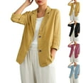 thumbnail image 2 of ShiShine Blazer for Womens Button Down Solid Color Long Sleeve Loose Casual Blazer Jackets, 2 of 7