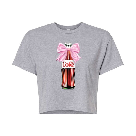 Diet Coke - Bottle Bow - Juniors Cropped Graphic T-Shirt