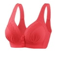 thumbnail image 6 of CFLVAEK 6 Pack Women's Nursing Maternity Bras Plus Size Front Closure Bra for Pregnancy Ultra Comfort Wireless Seamless Bras Lightly Full Figure Everyday Bralette Red XL, 6 of 6